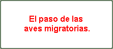 Aves migratorias.